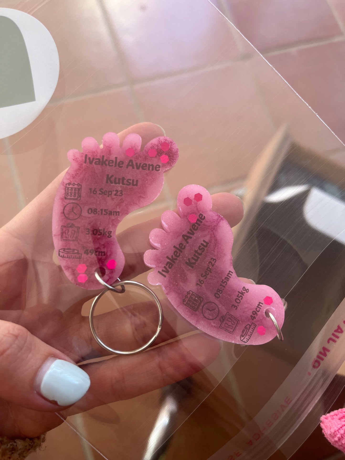 Medium Foot Birth Detail Key Chain Shape A