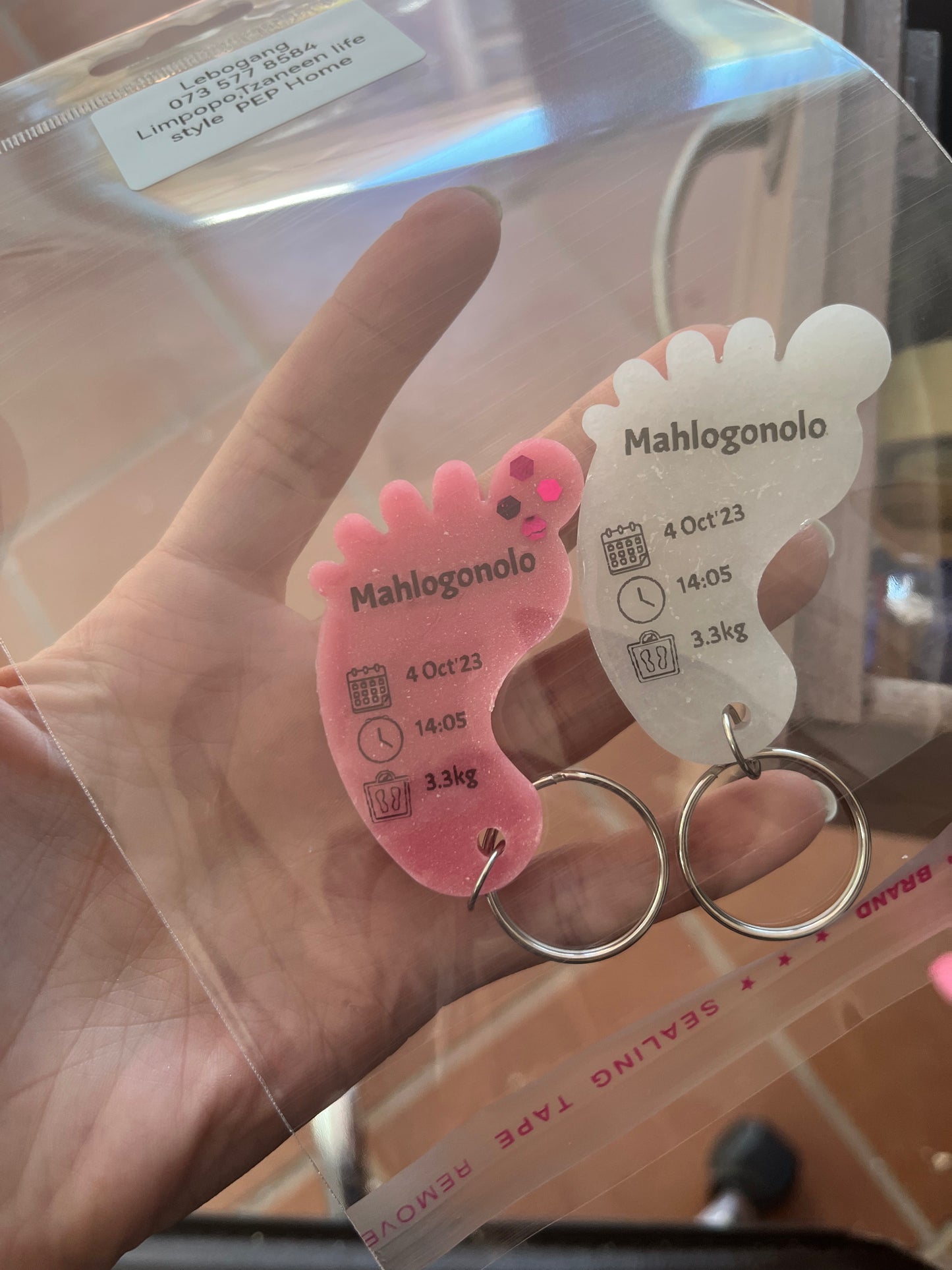 Medium Foot Birth Detail Key Chain Shape A