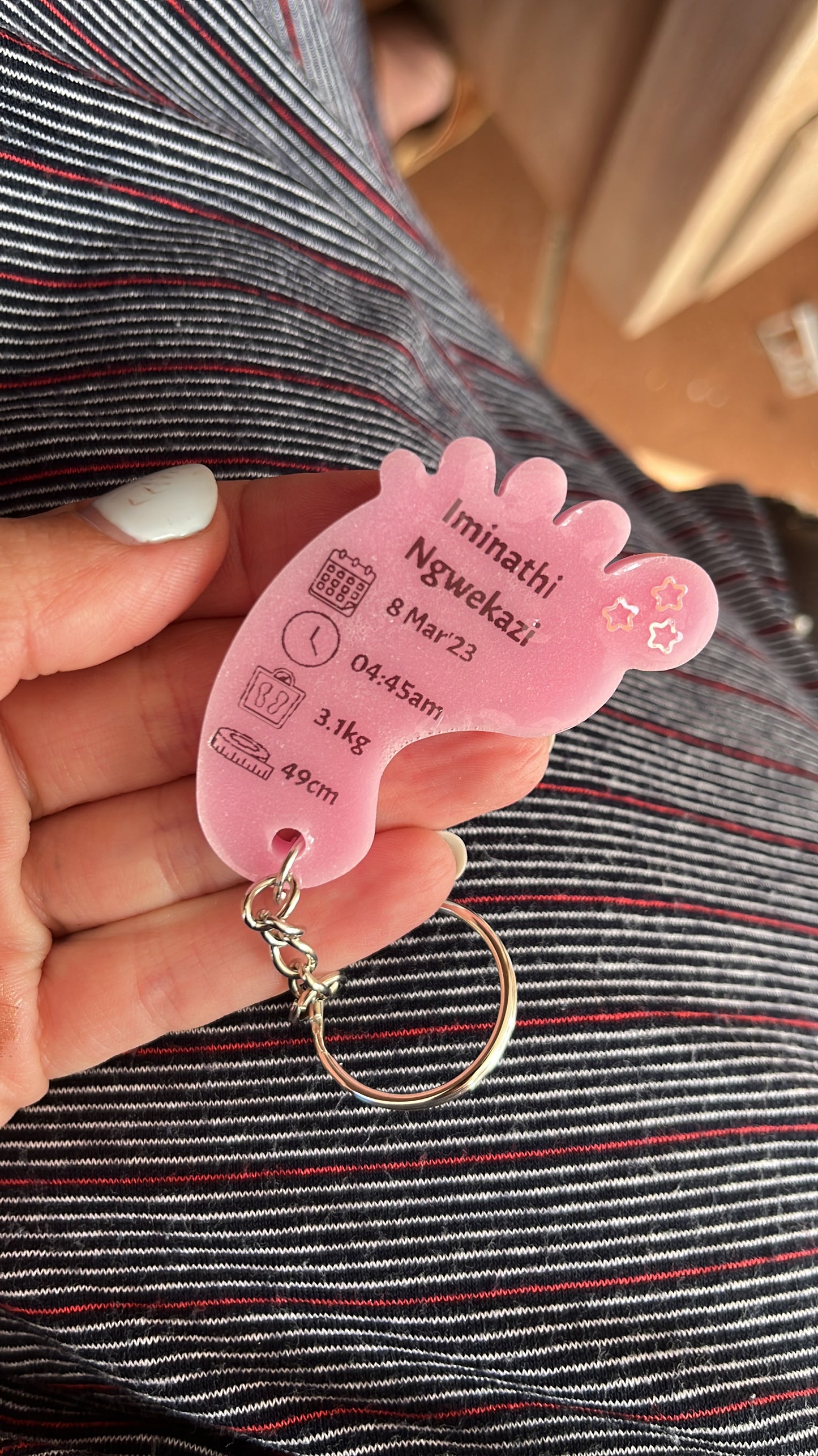 Medium Foot Birth Detail Key Chain Shape A