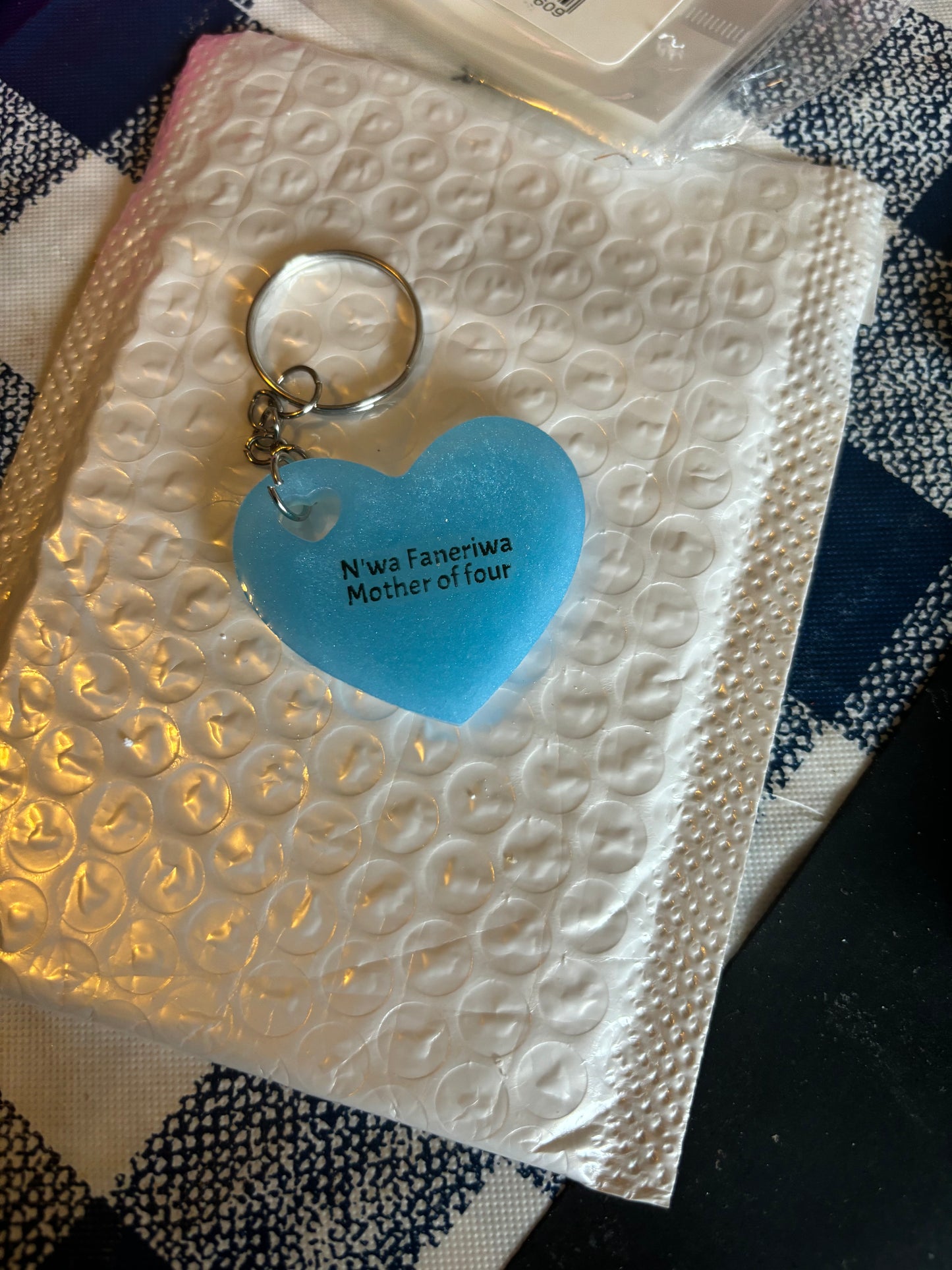 Heart with Birth Details/ Name Key Chain Shape B