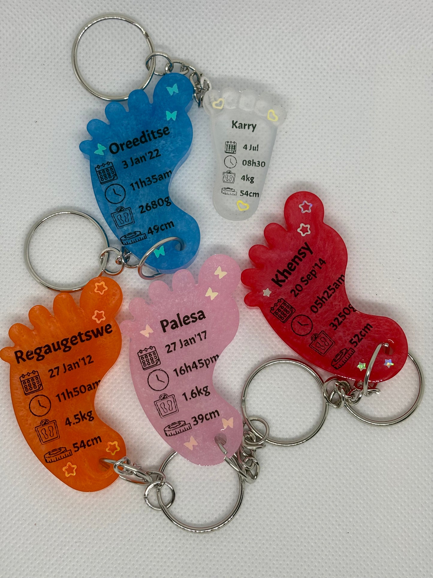 Medium Foot Birth Detail Key Chain Shape A