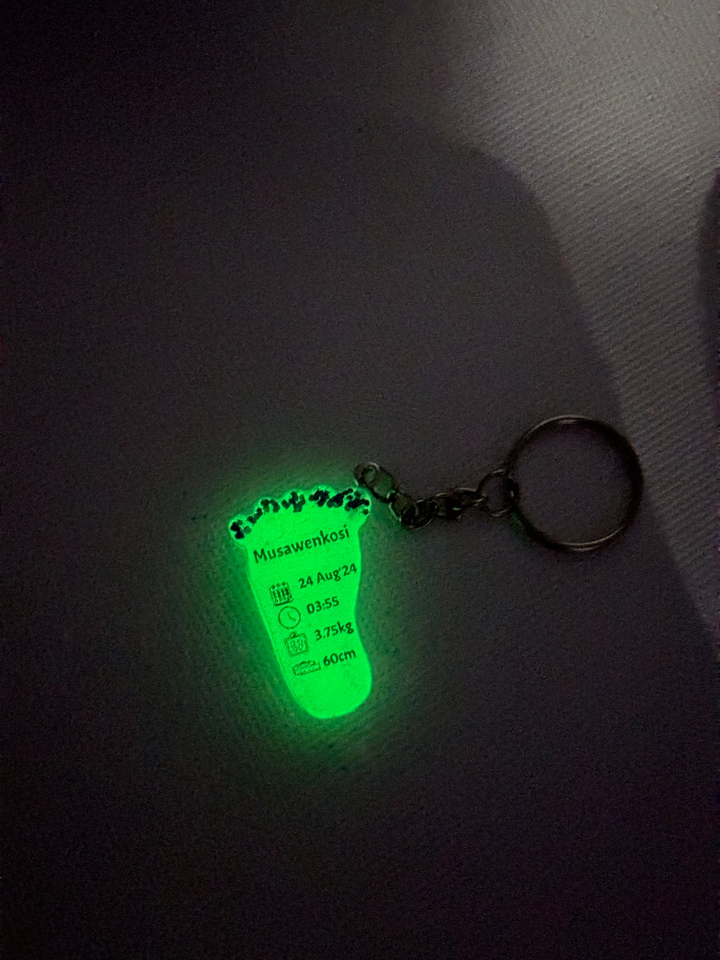 Extra Small Foot Birth Detail Key Chain
