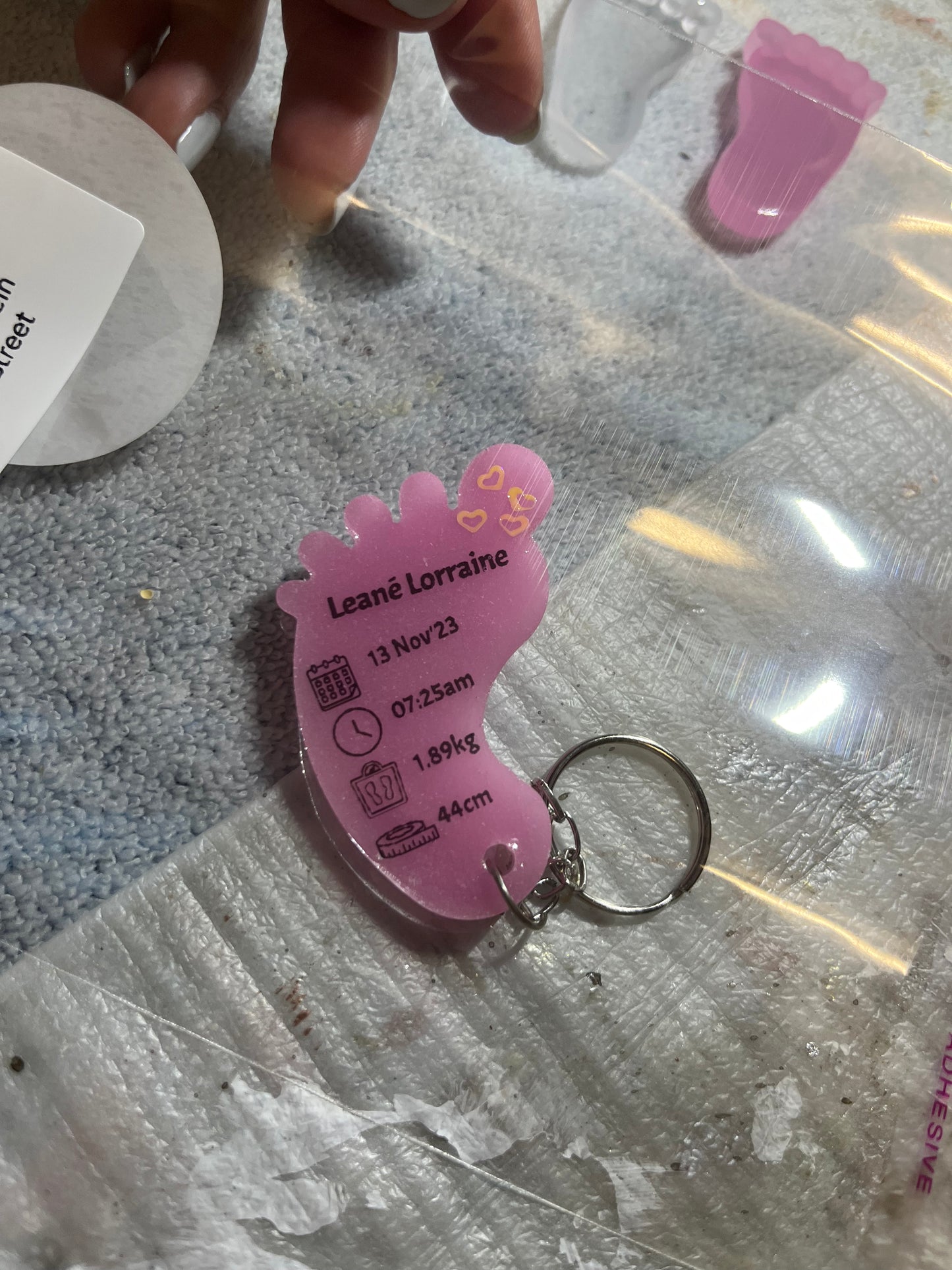 Medium Foot Birth Detail Key Chain Shape A