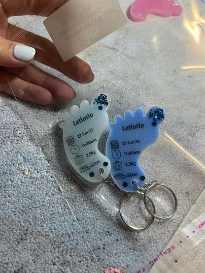 Medium Foot Birth Detail Key Chain Shape A