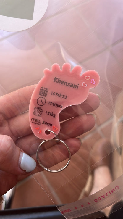 Medium Foot Birth Detail Key Chain Shape A