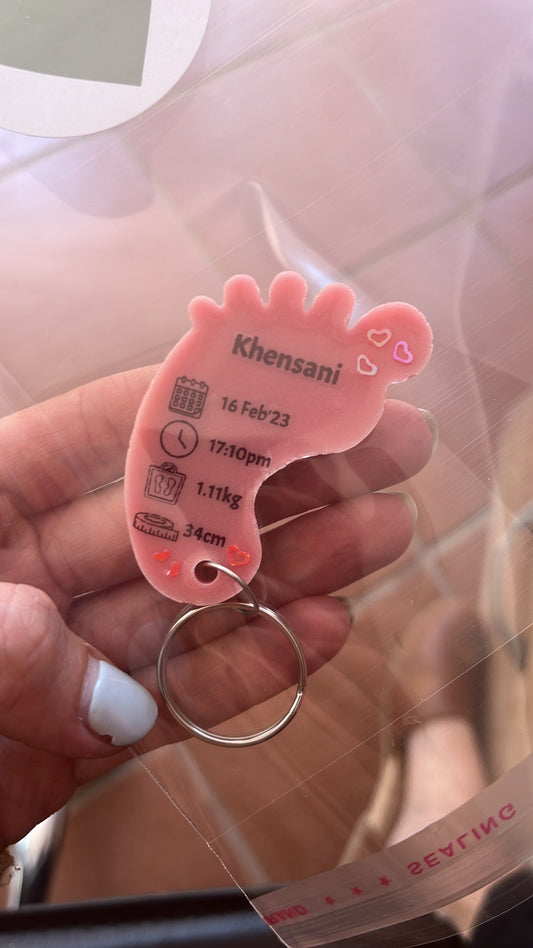 Medium Foot Birth Detail Key Chain Shape A