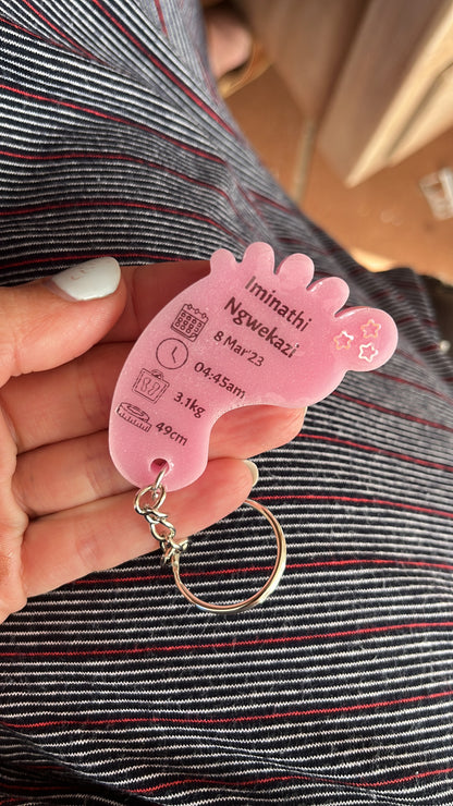 Medium Foot Birth Detail Key Chain Shape A