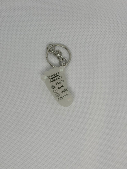 Extra Small Foot Birth Detail Key Chain