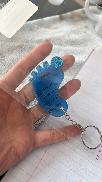 Medium Foot Birth Detail Key Chain Shape A