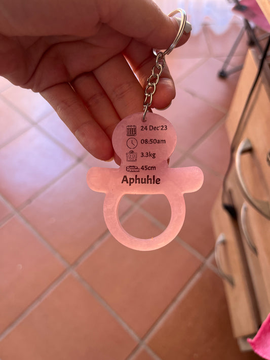 Dummy Birth Detail Key Chain