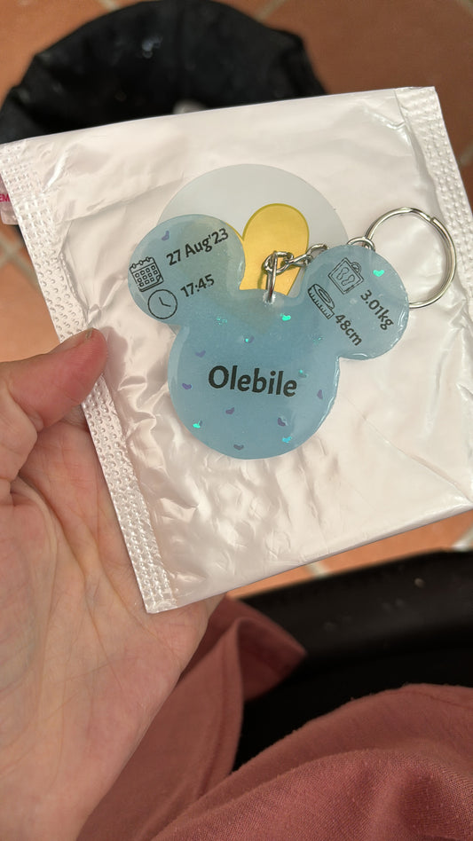 Mickey Mouse Birth Detail Key Chain