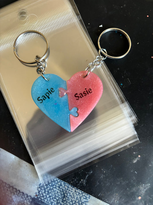 Split Heart Key Ring