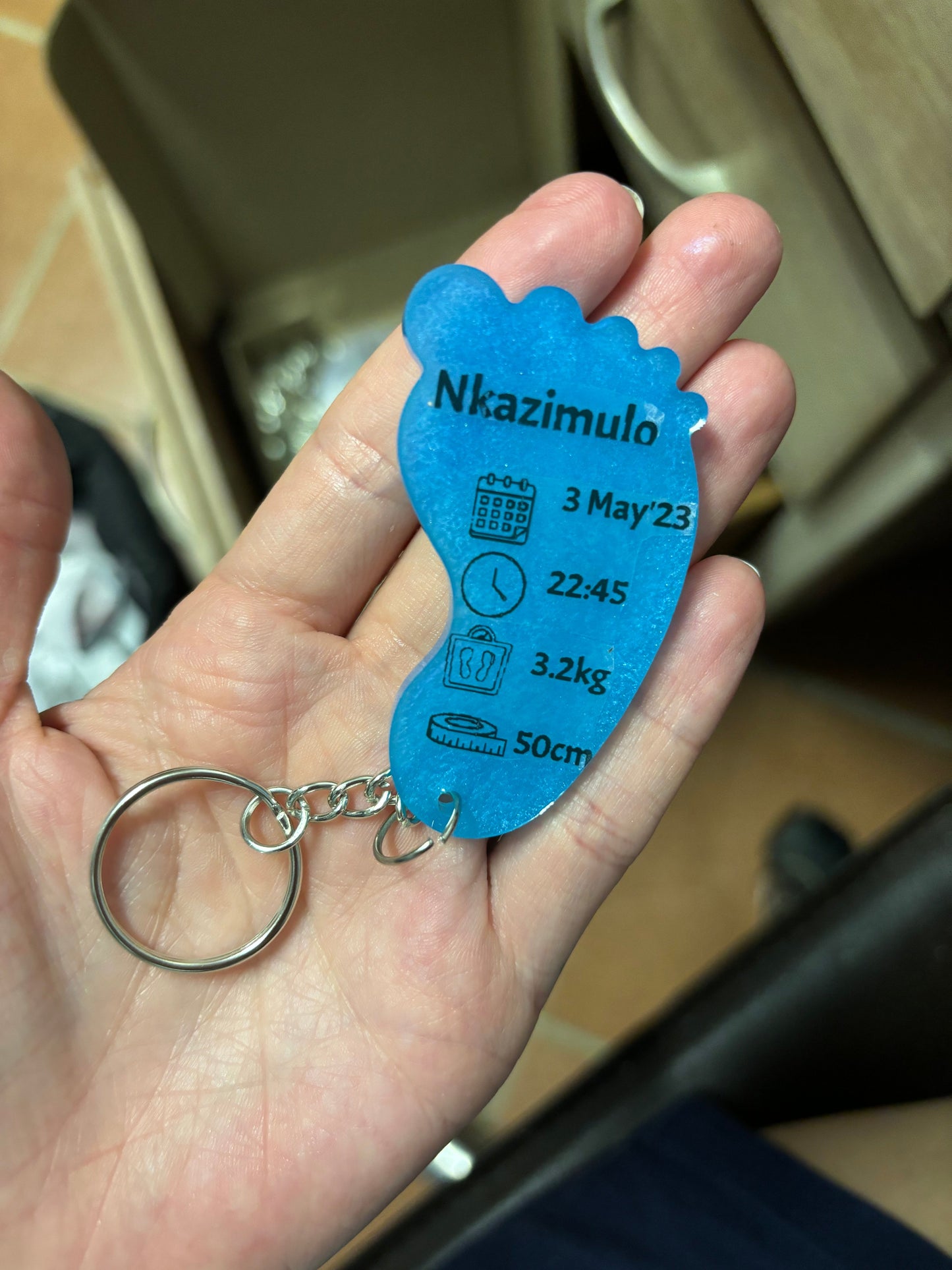 Medium Foot Birth Detail Key Chain Shape B
