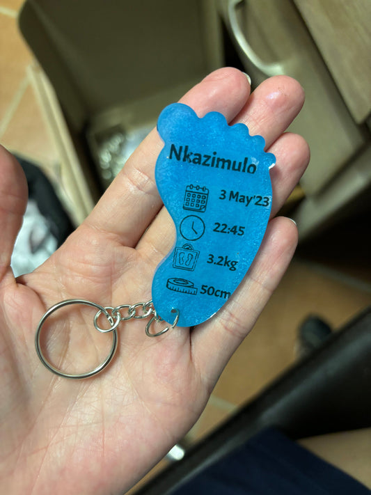 Medium Foot Birth Detail Key Chain Shape B