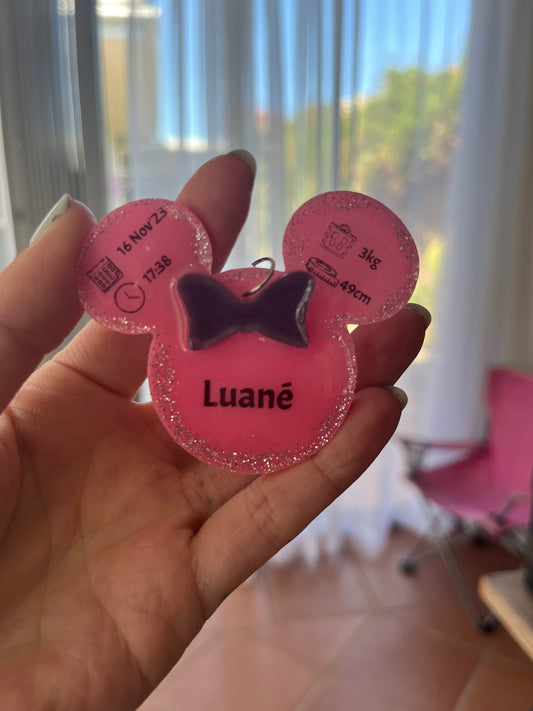 Minni Mouse Birth Detail Key Chain