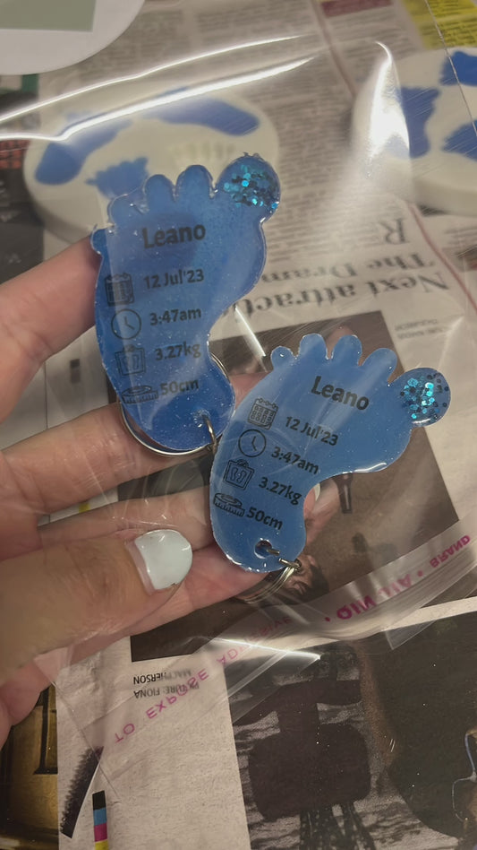 Medium Foot Birth Detail Key Chain Shape A
